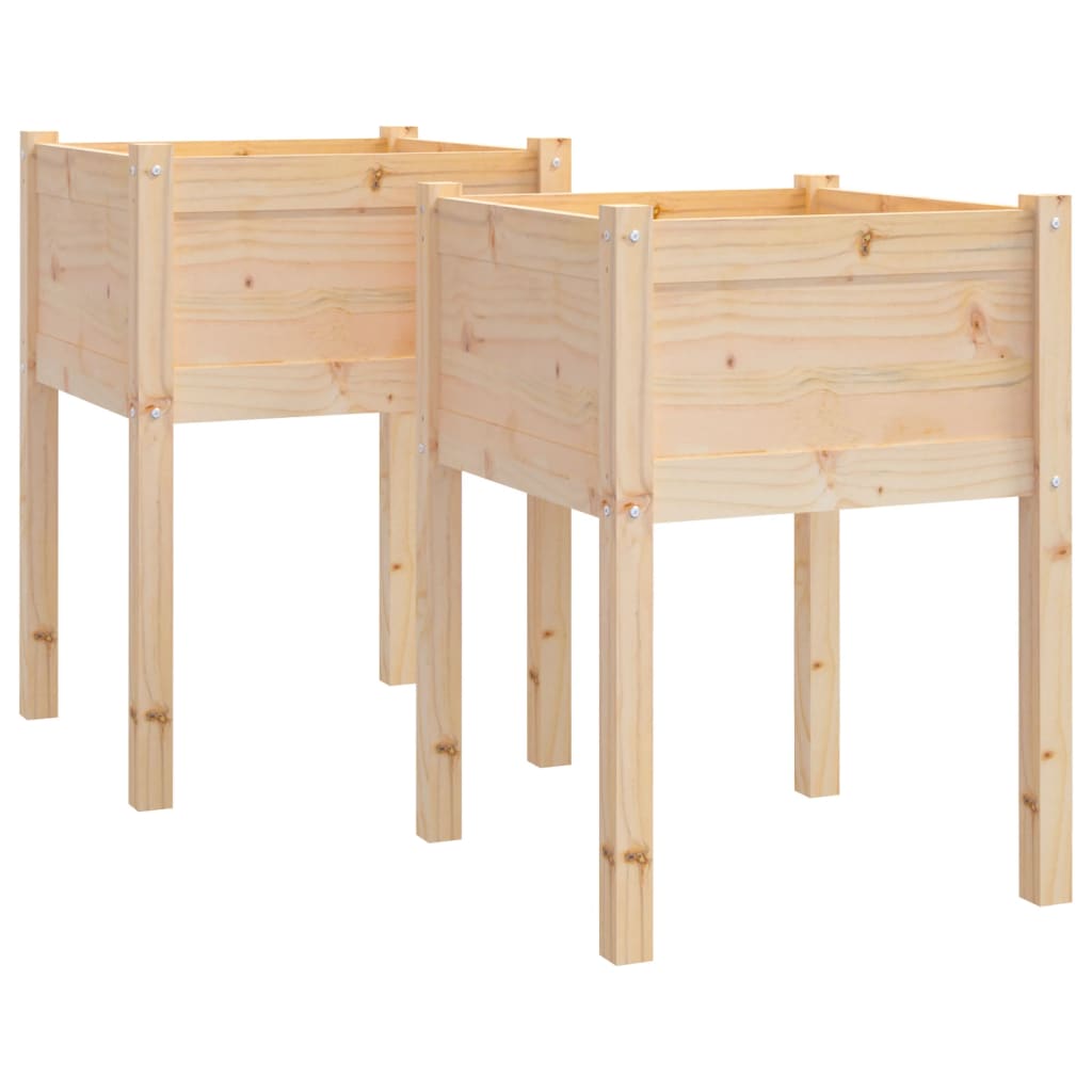 Vidaxl plantenbakken 2 st 50x50x70 cm massief groenhout