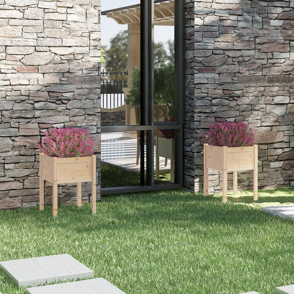 Vidaxl plantenbakken 2 st 50x50x70 cm massief groenhout