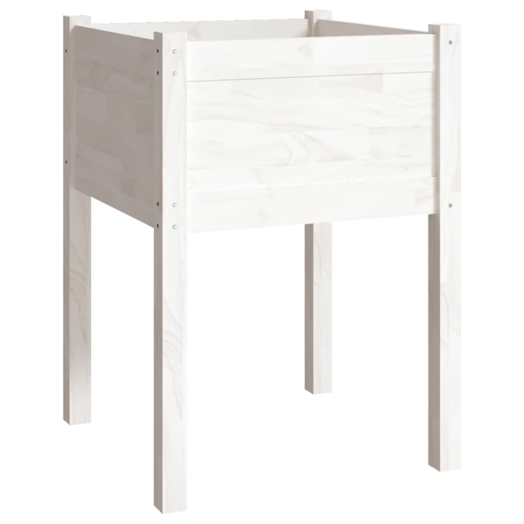 Vidaxl plantenbak 50x50x70 cm massief groenhout wit
