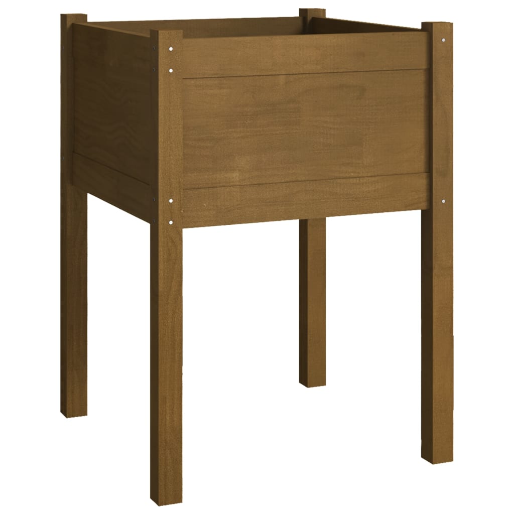 Vidaxl plantenbak 50x50x70 cm massief groenhout honingbruin