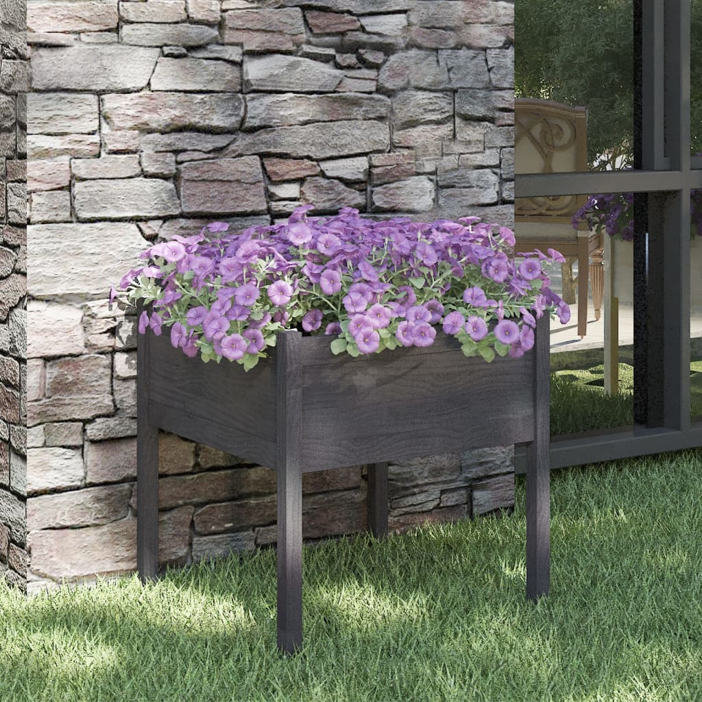 Vidaxl plantenbak 70x70x70 cm massief groenenhout grijs