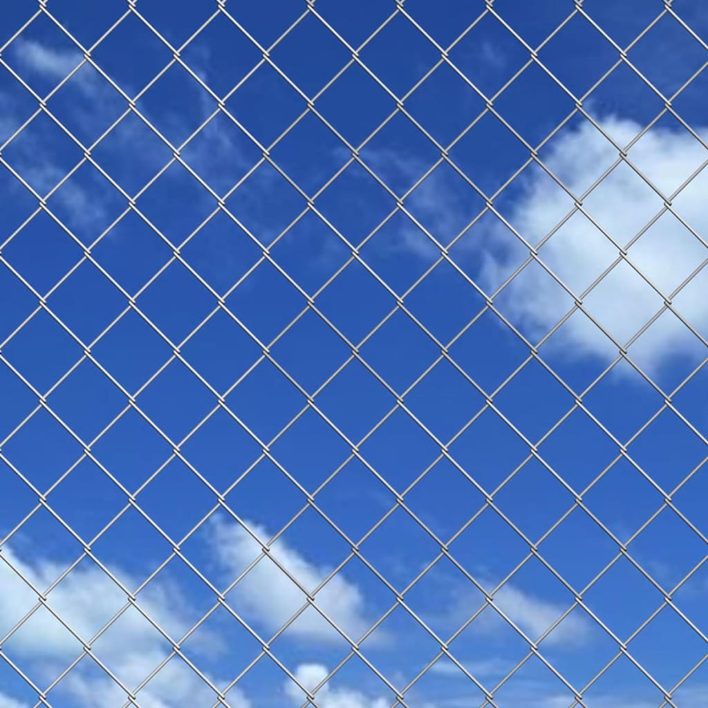 VidaXL Gaashek met palen 25x1,5m gegalvaniseerd staal zilverkleurig