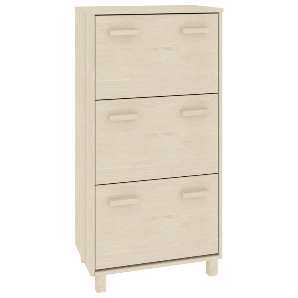 Vidaxl schoenenkast hamar 59,5x35x117 cm groenhout honingbruin