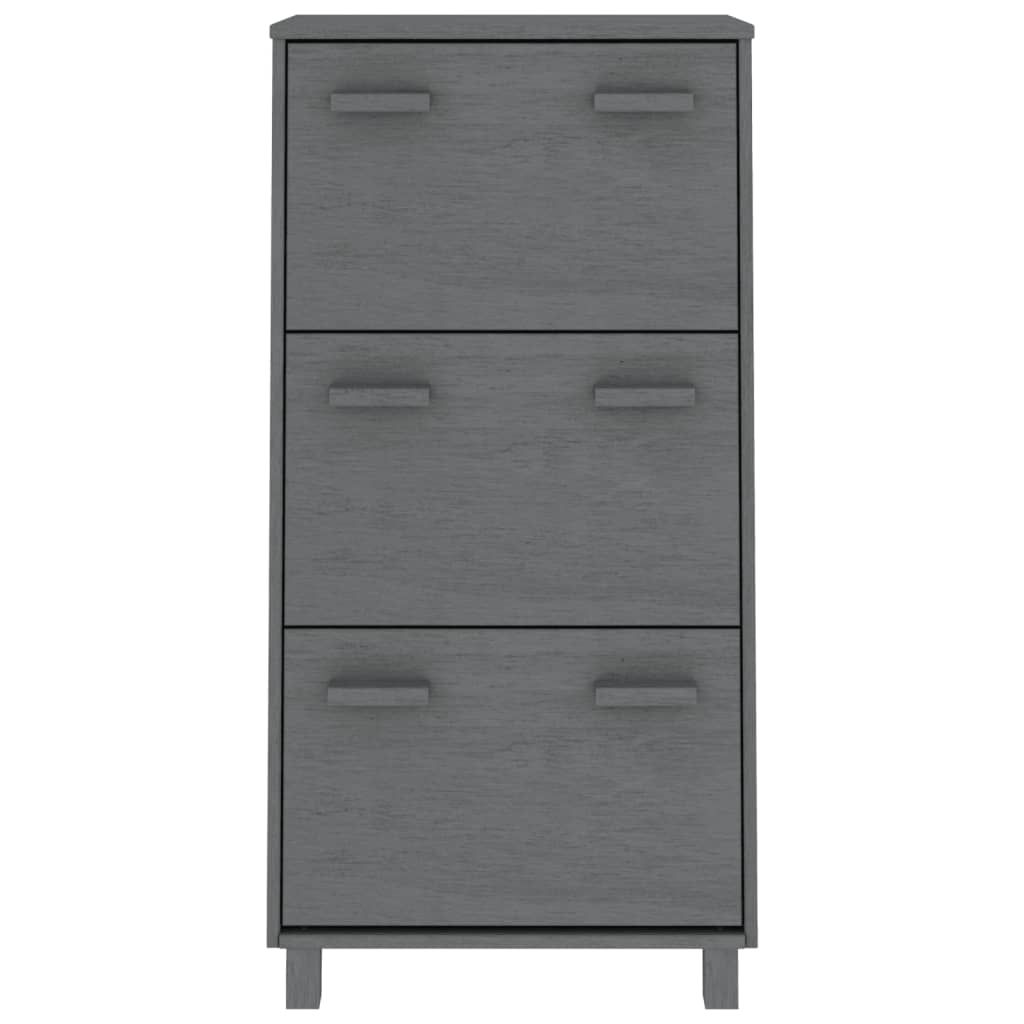 Vidaxl schoenenkast hamar 59,5x35x117 cm groenhout donkergrijs