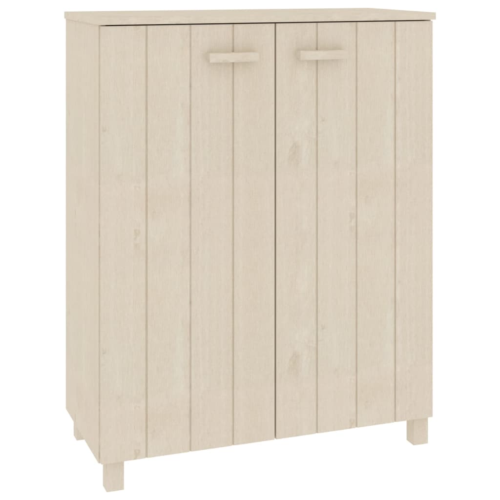 Vidaxl schoenenkast hamar 85x40x108 cm massief groenhout honingbruin
