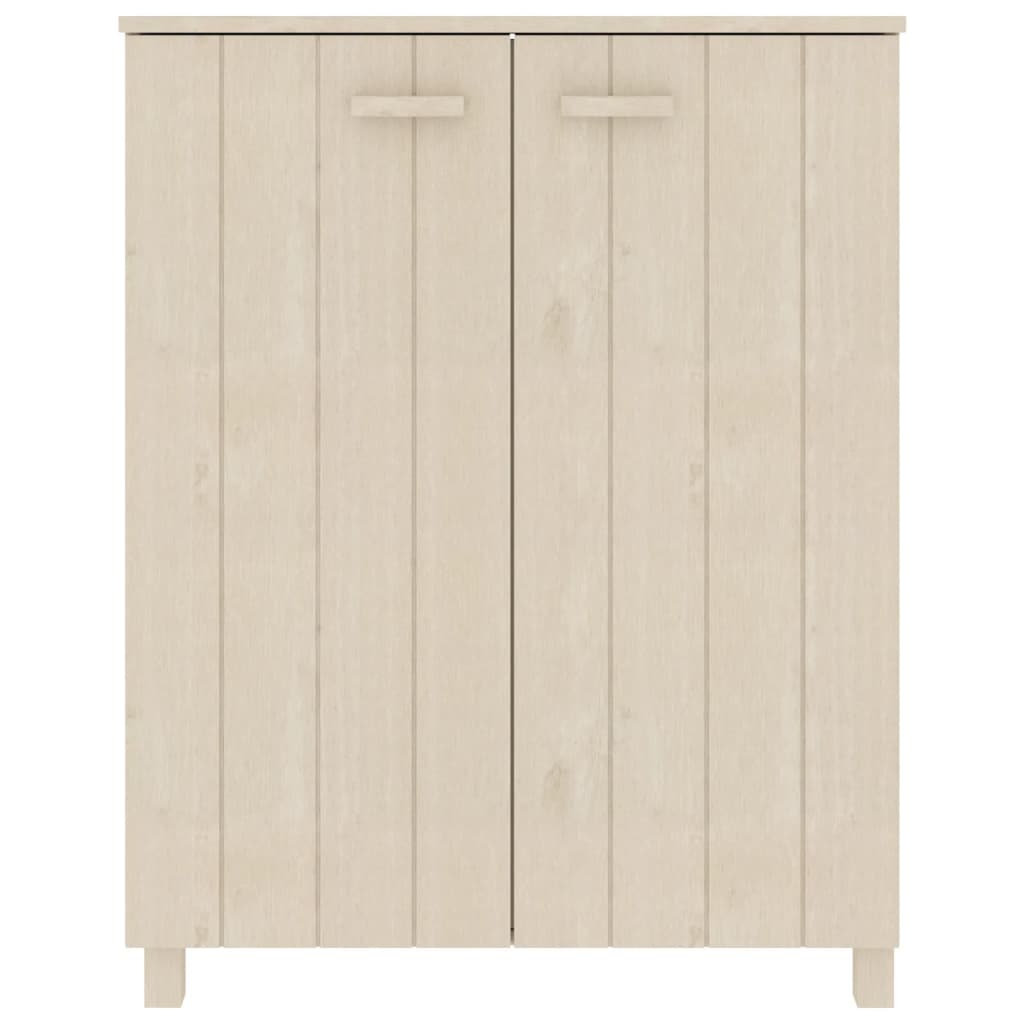 Vidaxl schoenenkast hamar 85x40x108 cm massief groenhout honingbruin