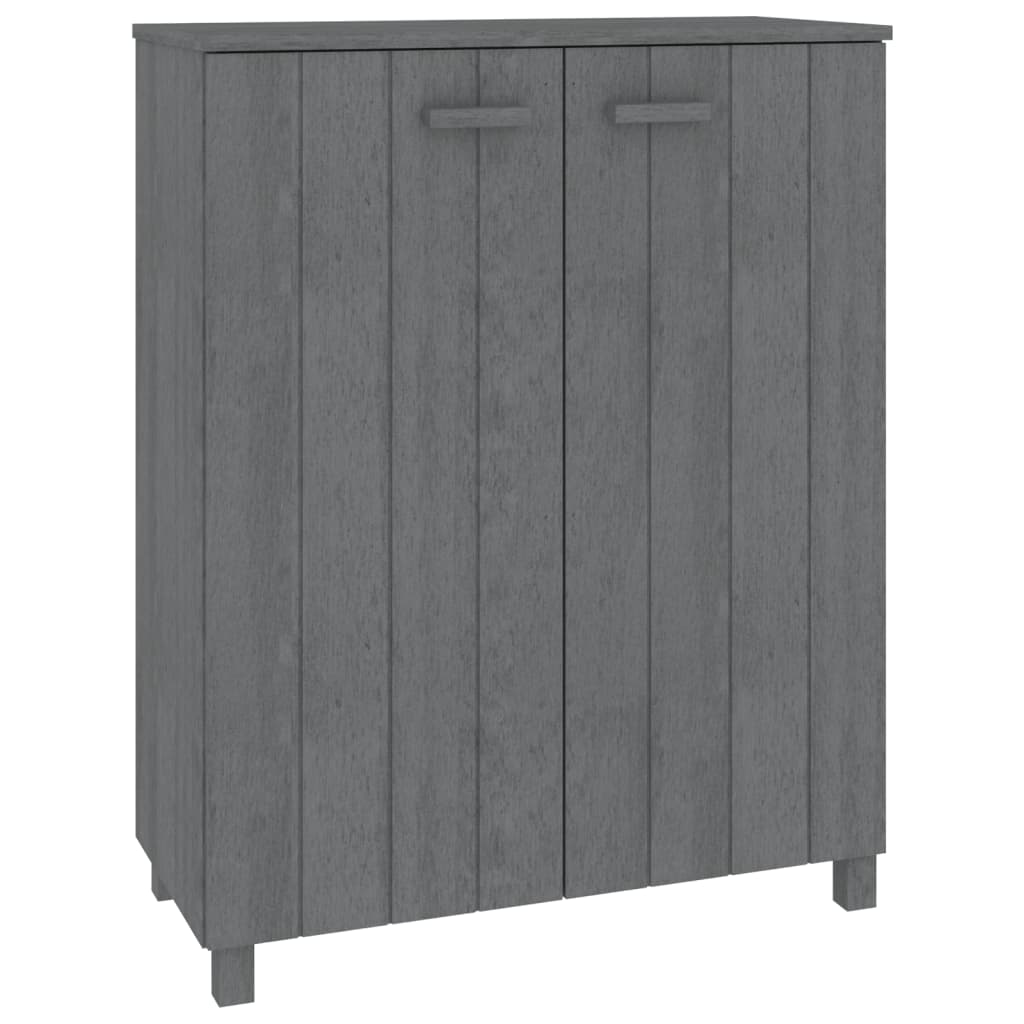 Vidaxl schoenenkast hamar 85x40x108 cm massief groenhout donkergrijs