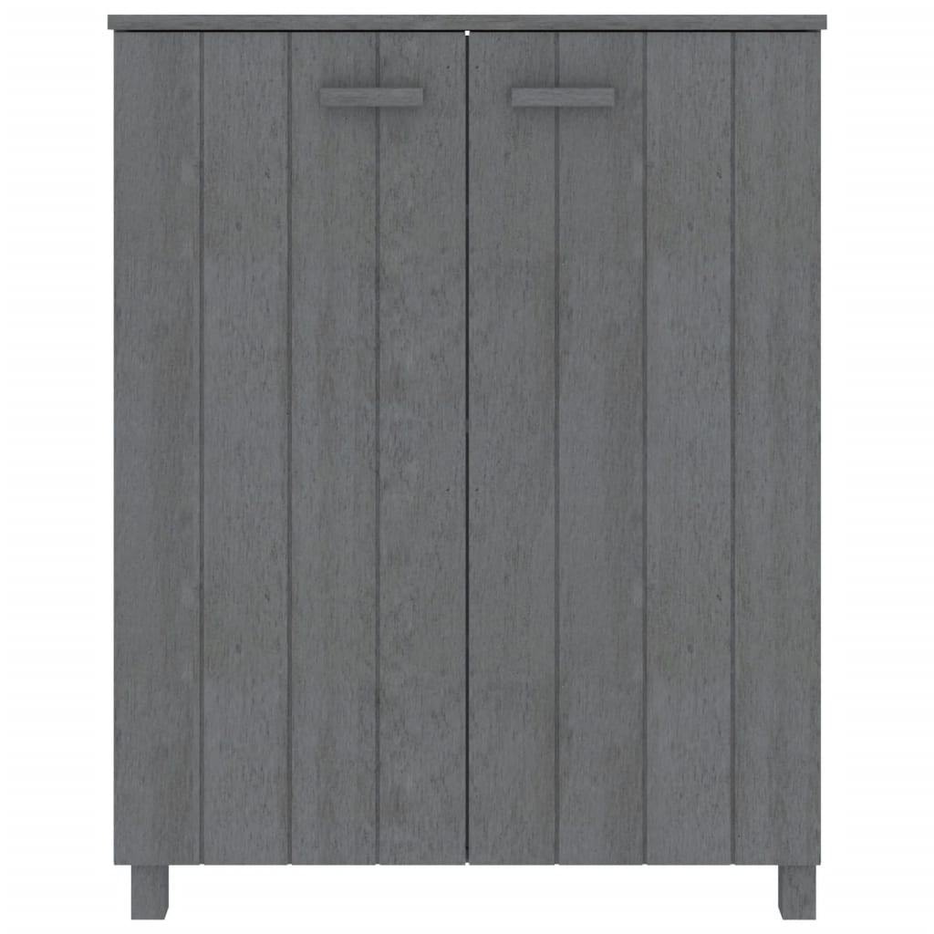 Vidaxl schoenenkast hamar 85x40x108 cm massief groenhout donkergrijs
