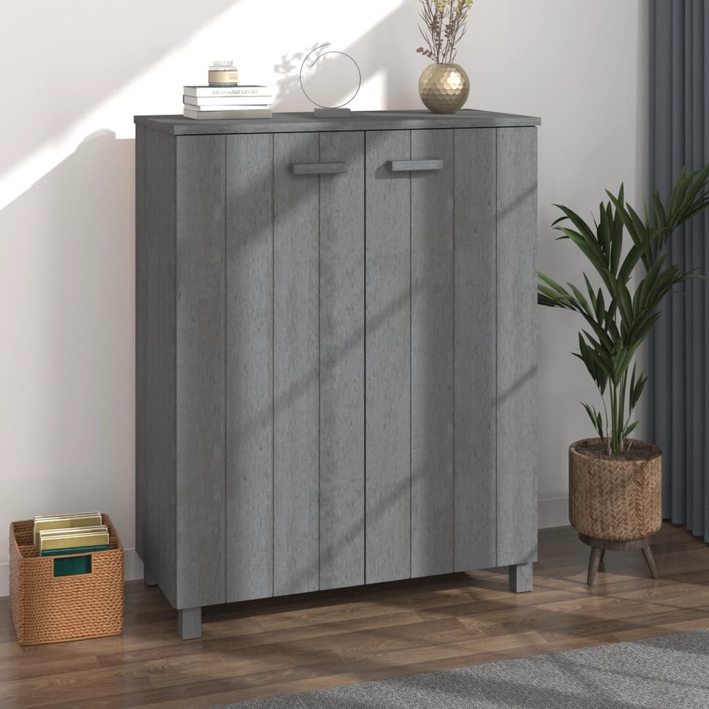 Vidaxl schoenenkast hamar 85x40x108 cm massief groenhout donkergrijs