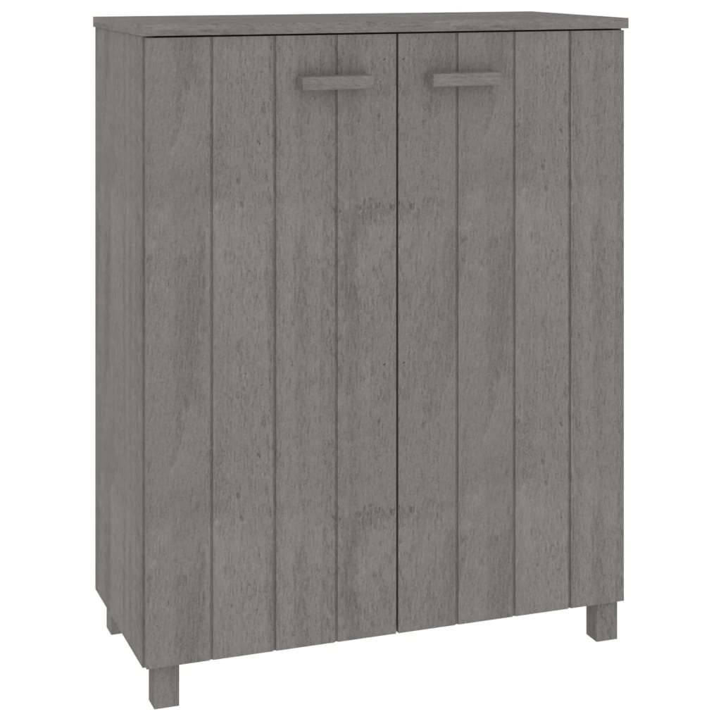 Vidaxl schoenenkast hamar 85x40x108 cm massief groenhout lichtgrijs