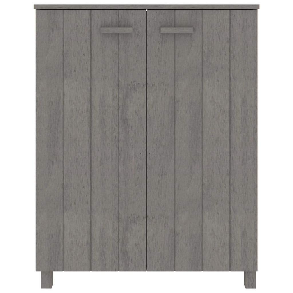 Vidaxl schoenenkast hamar 85x40x108 cm massief groenhout lichtgrijs