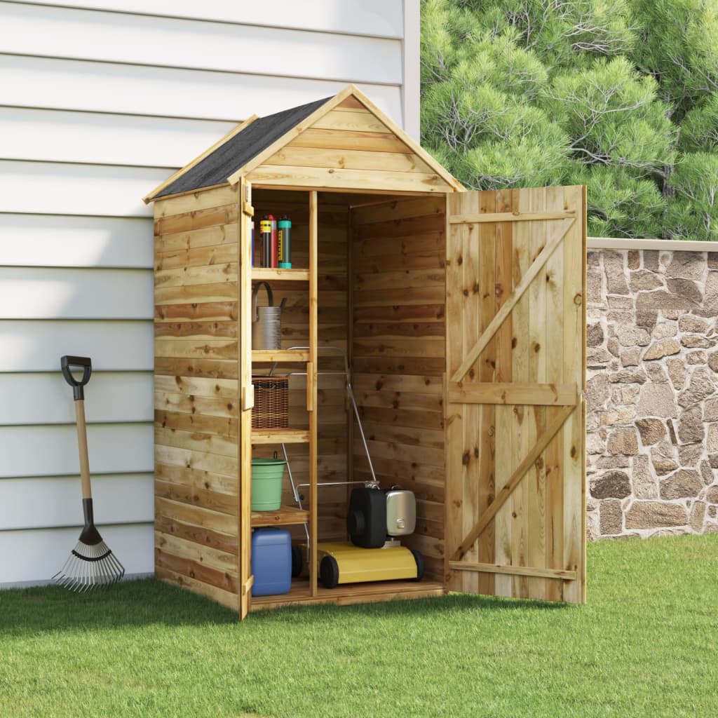 VidaXL Tuinschuur met deur 107x107x220 cm geïmpregneerd groenenhout