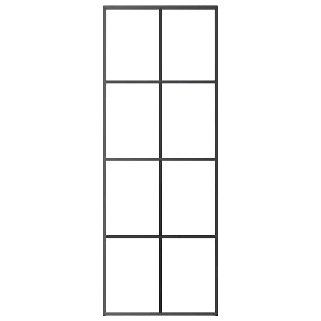 Vidaxl schuifdeur 76x205 cm esg-glas en aluminium zwart