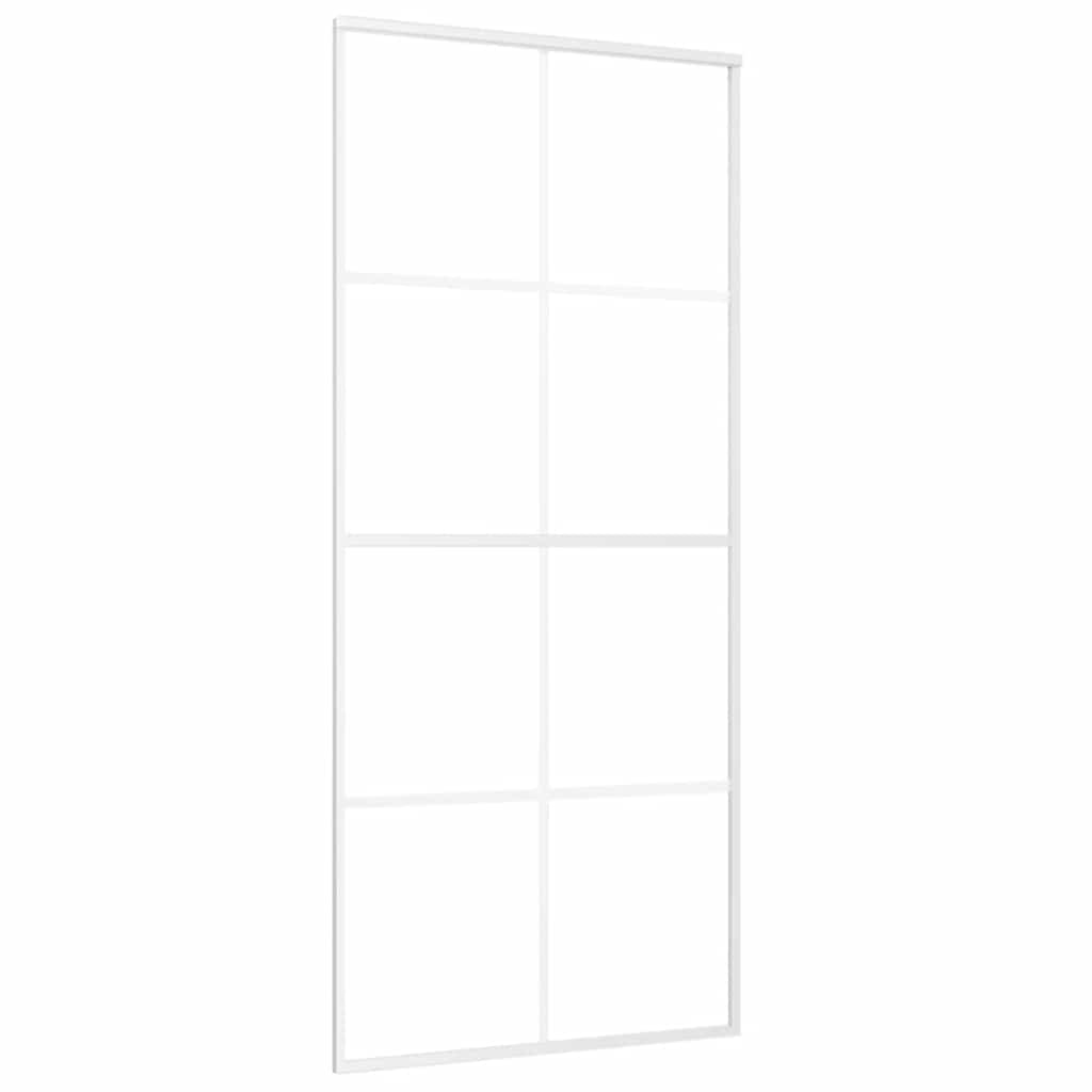 Vidaxl schuifdeur 90x205 cm esg-glas en aluminium wit