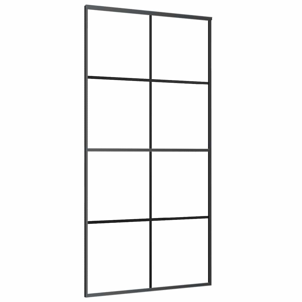 Vidaxl schuifdeur 102,5x205 cm esg-glas en aluminium zwart
