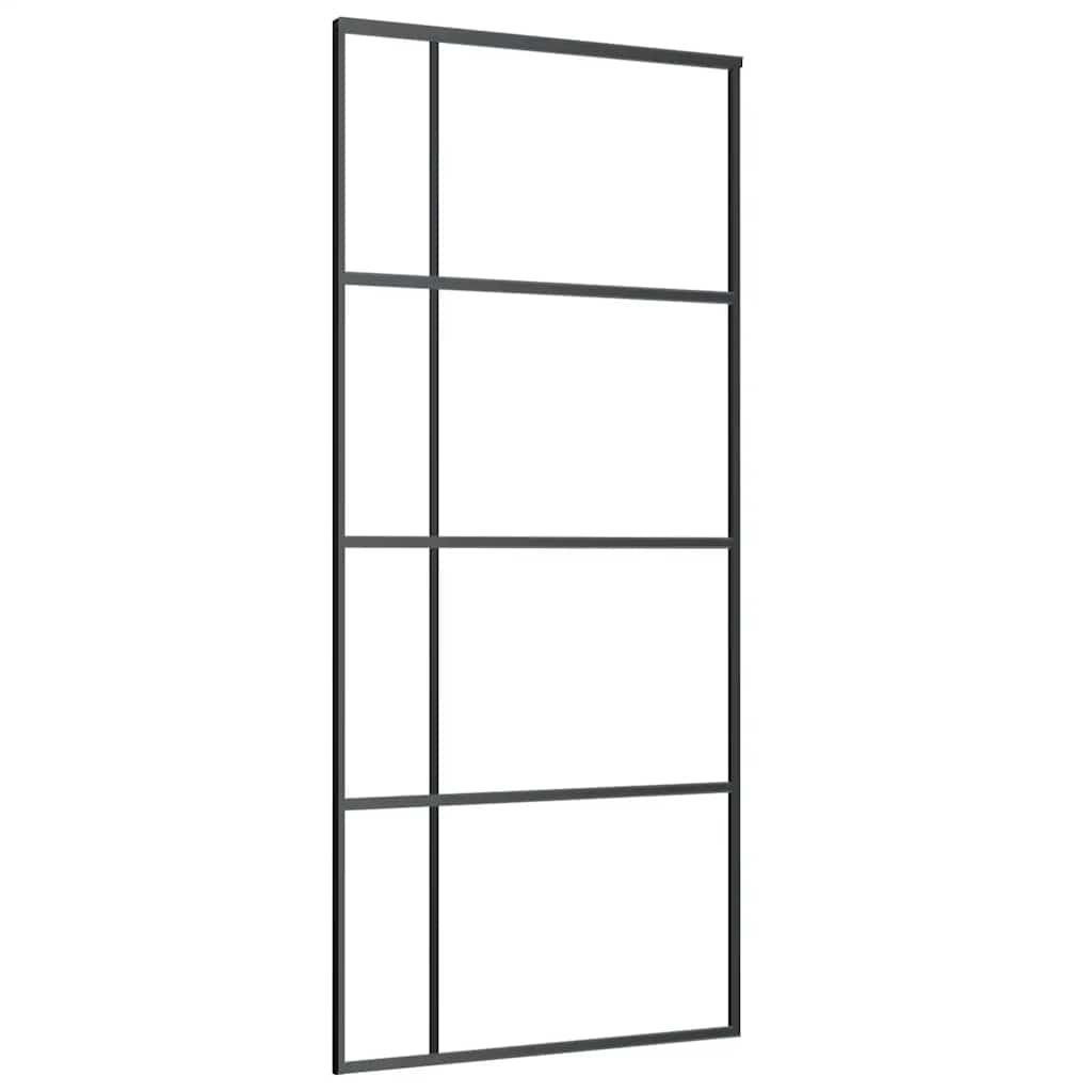 Vidaxl schuifdeur 90x205 cm mat esg-glas en aluminium zwart