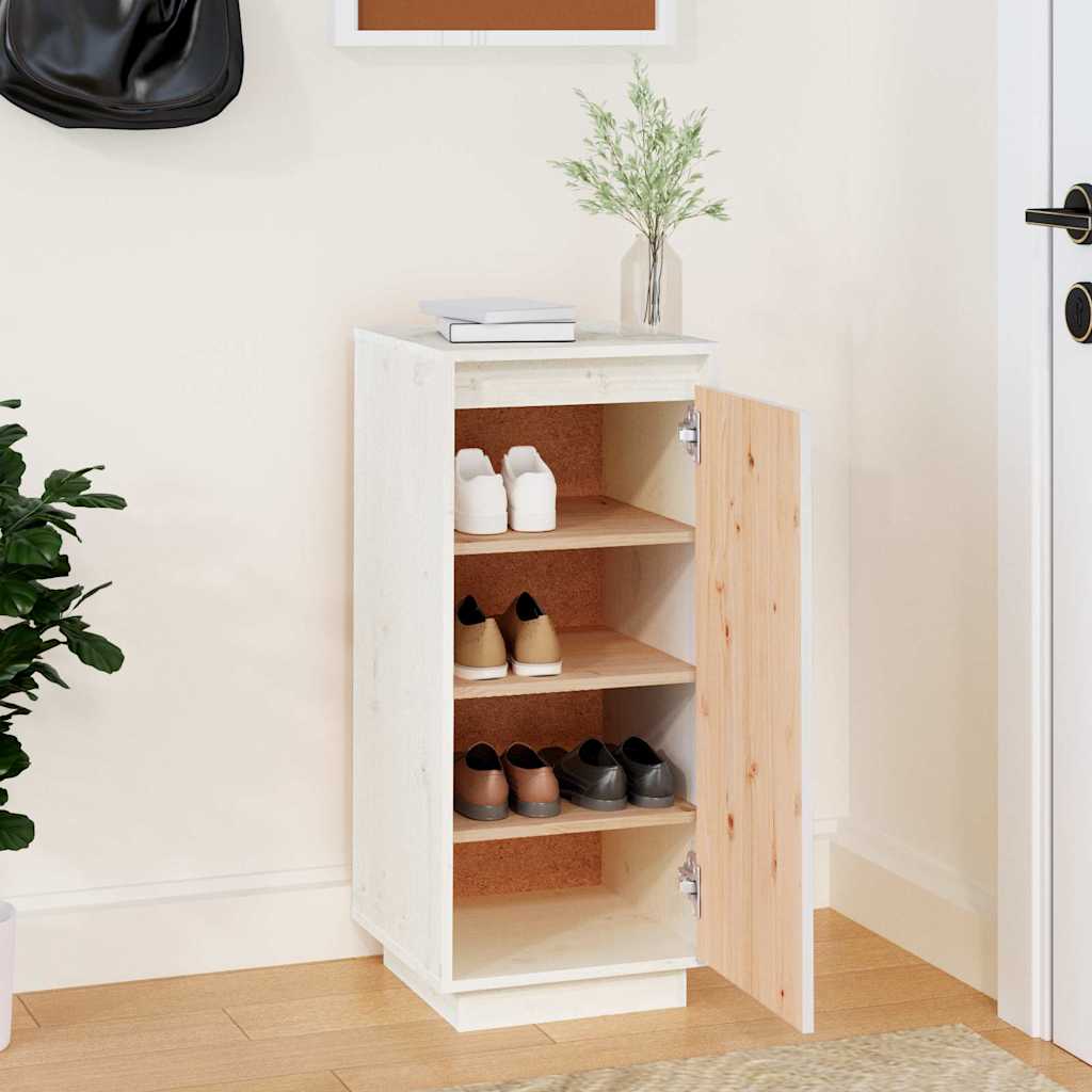 Vidaxl schoenenkast 35x35x80 cm massief groenhout wit