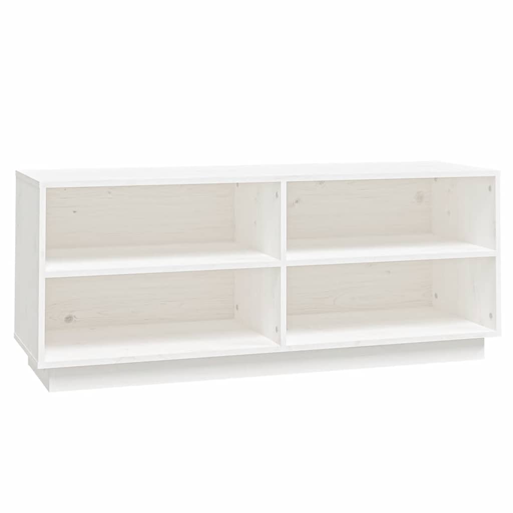 Vidaxl schoenenkast 110x34x45 cm massief groenenhout wit