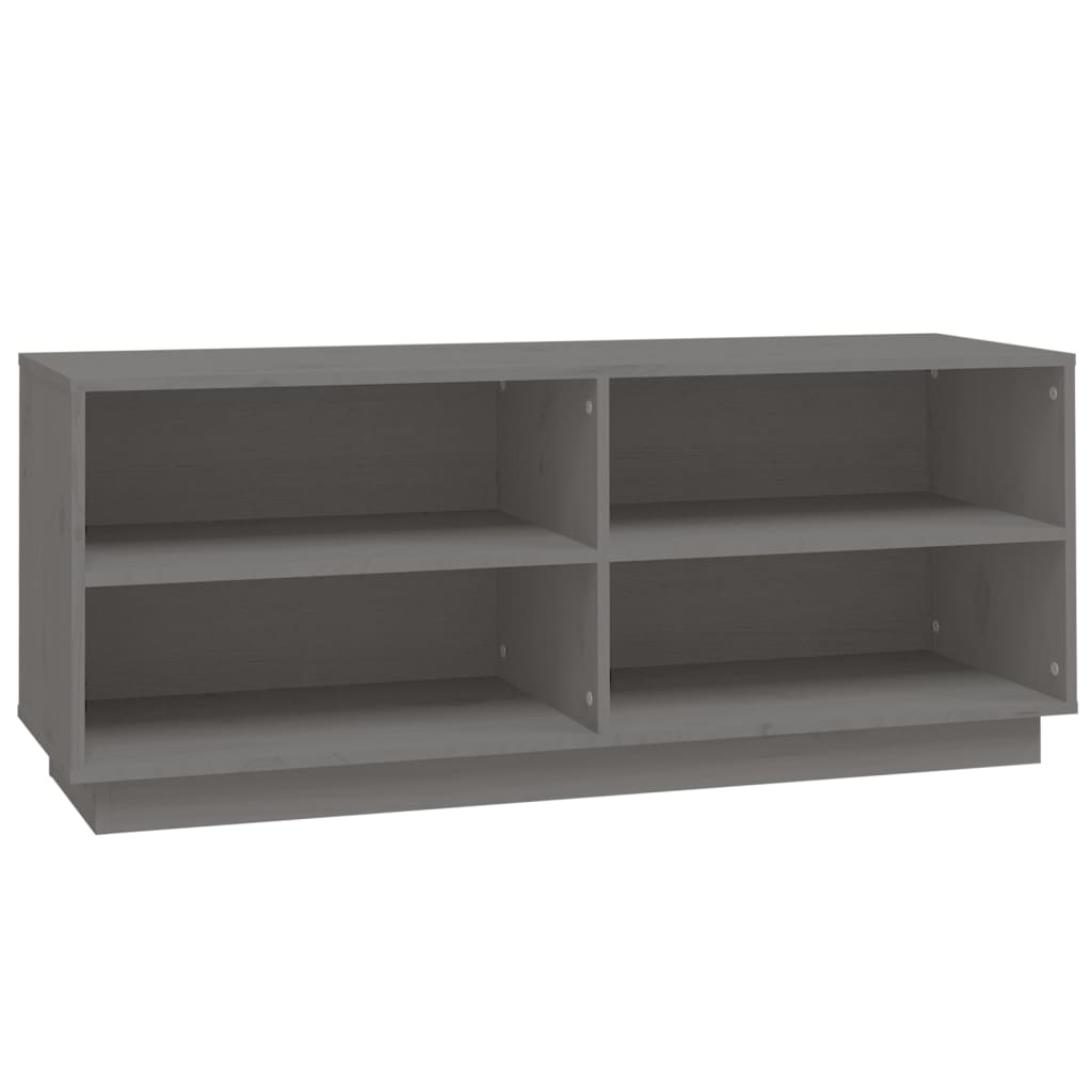 Vidaxl schoenenkast 110x34x45 cm massief groenenhout grijs
