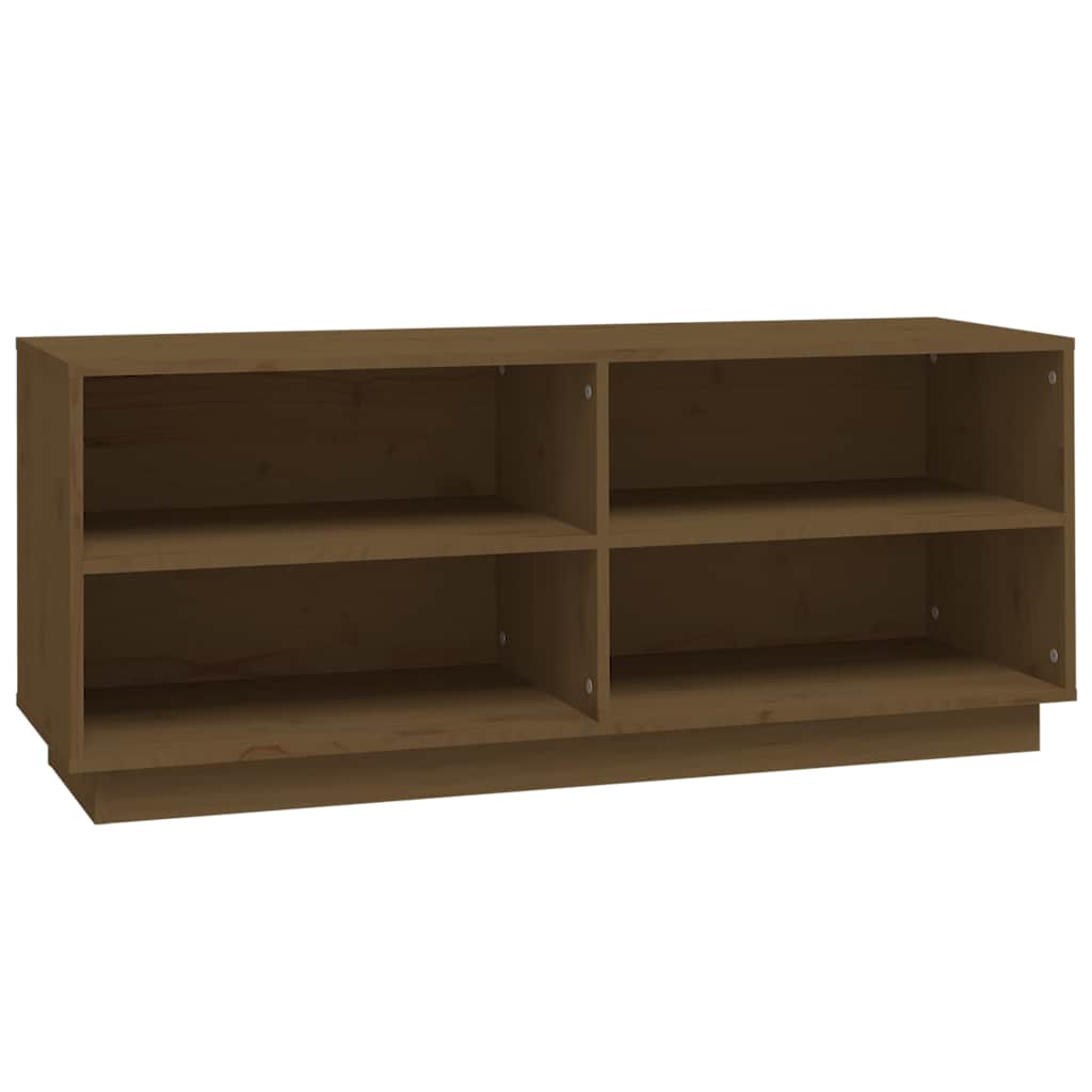 Vidaxl schoenenkast 110x34x45 cm massief groenhout honingbruin