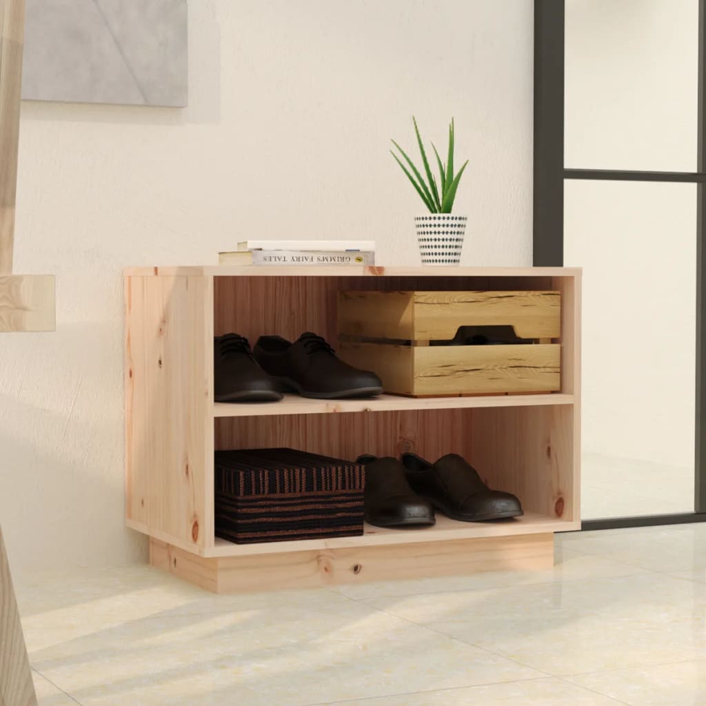 VidaXL Schoenenkast 60x34x45 cm massief groenhout