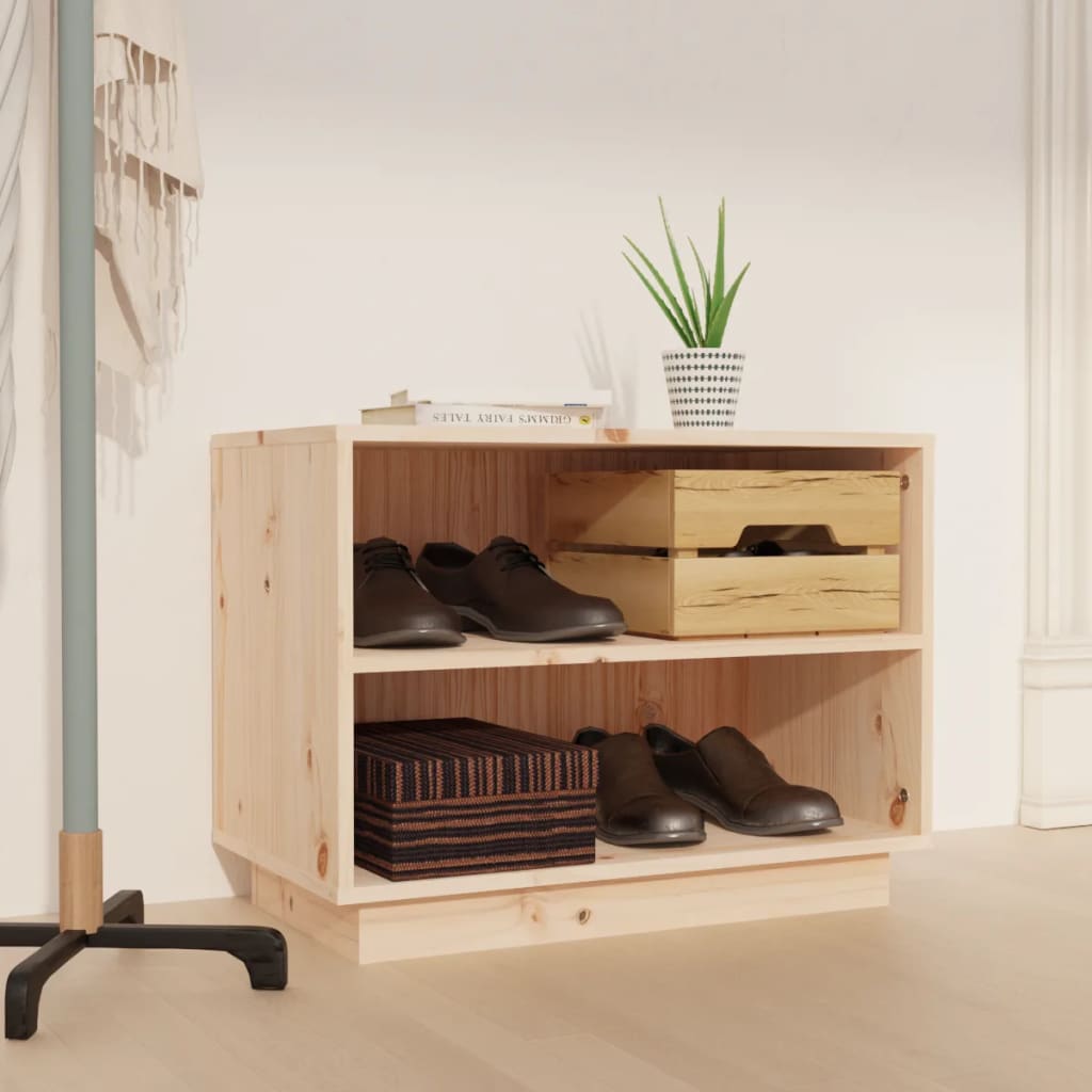 VidaXL Schoenenkast 60x34x45 cm massief groenhout