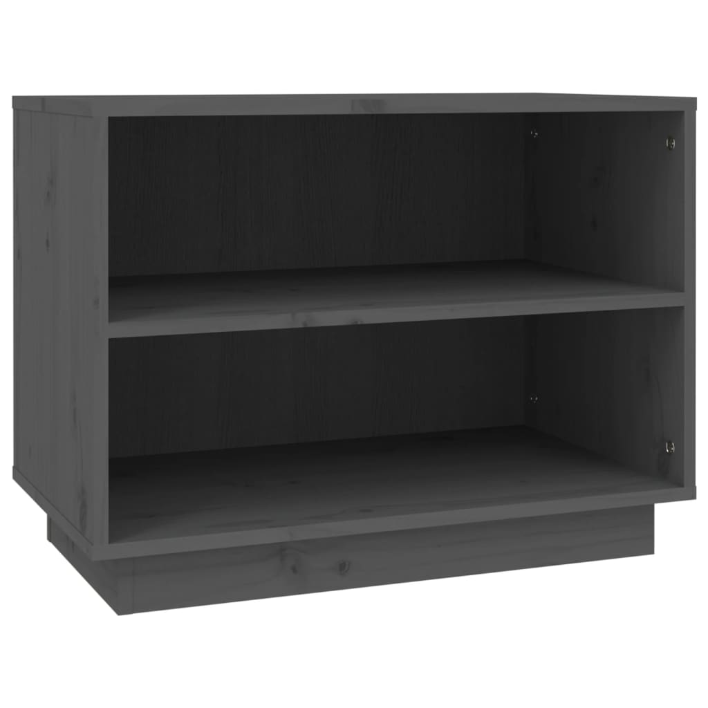 Vidaxl schoenenkast 60x34x45 cm massief groenhout grijs