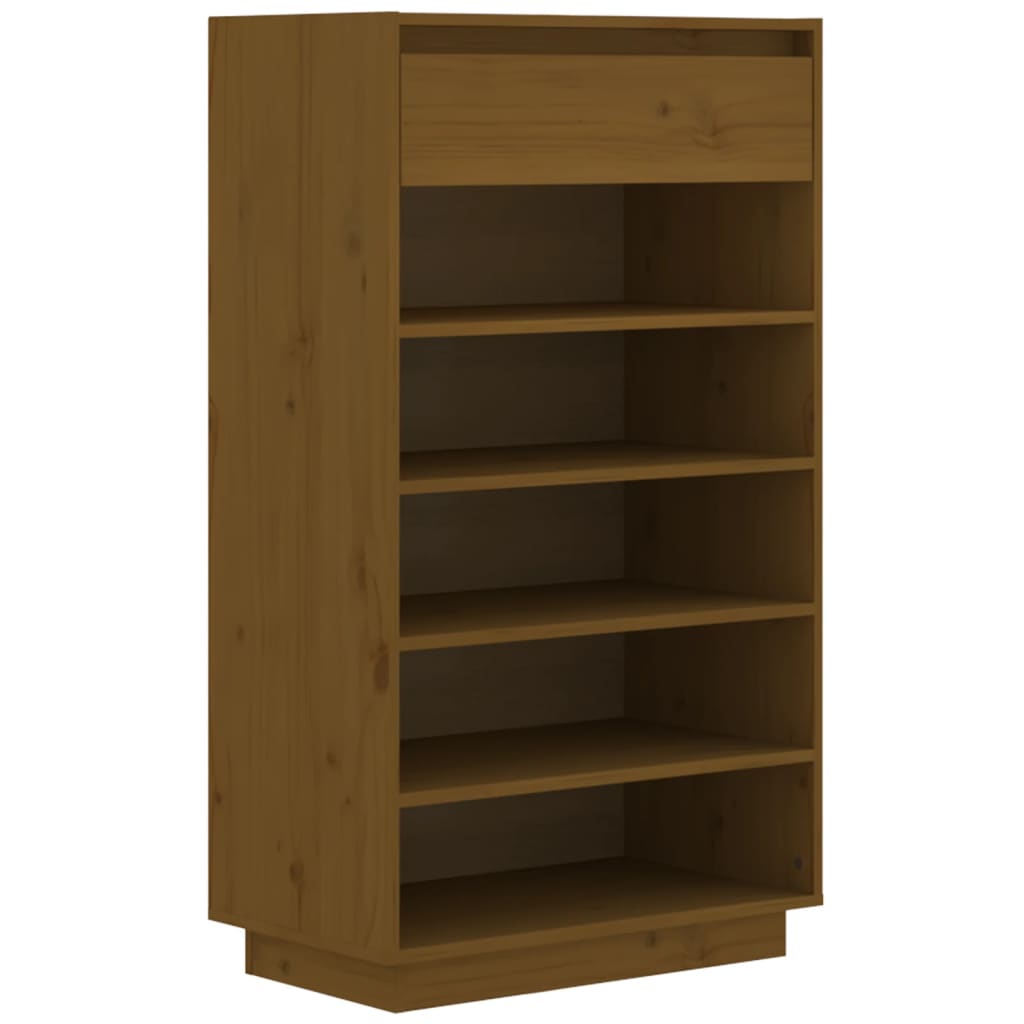 Vidaxl schoenenkast 60x34x105 cm massief groenhout honingbruin