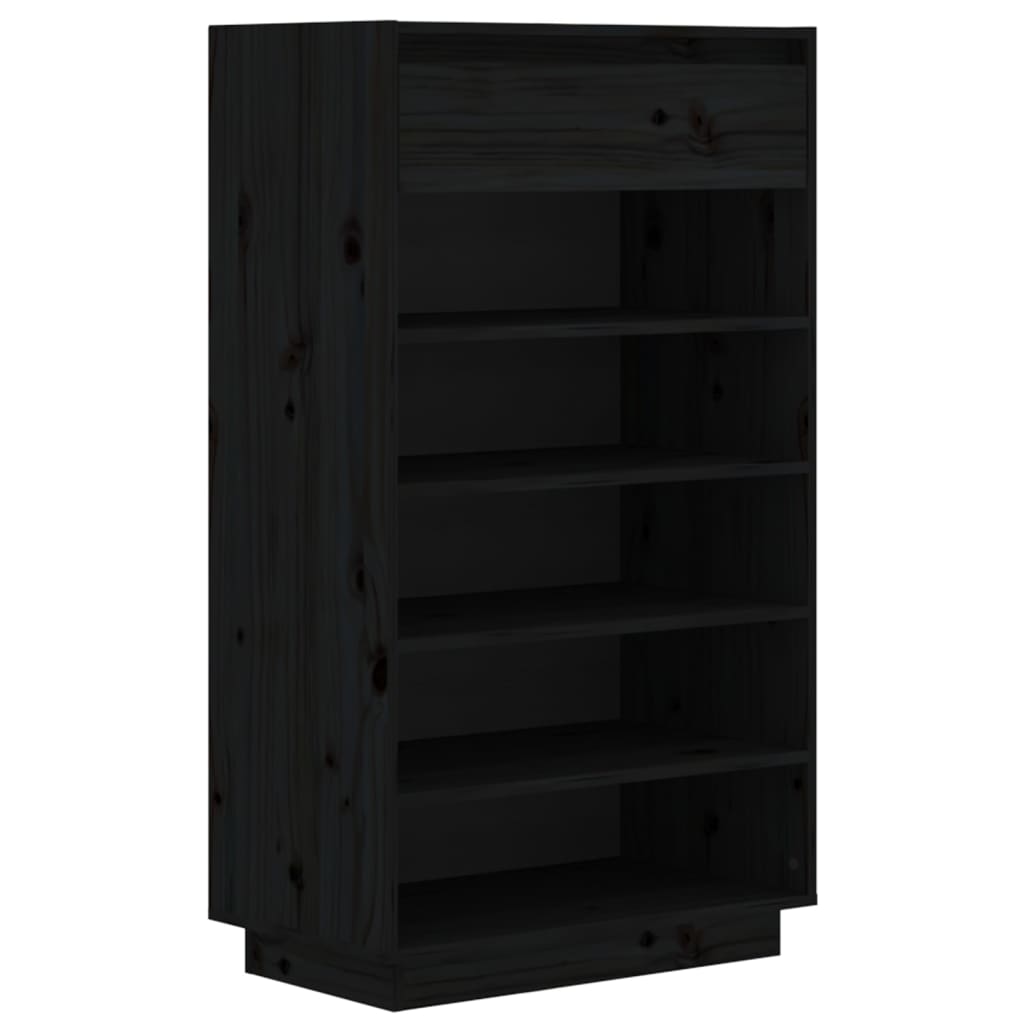 Vidaxl schoenenkast 60x34x105 cm massief groenenhout zwart