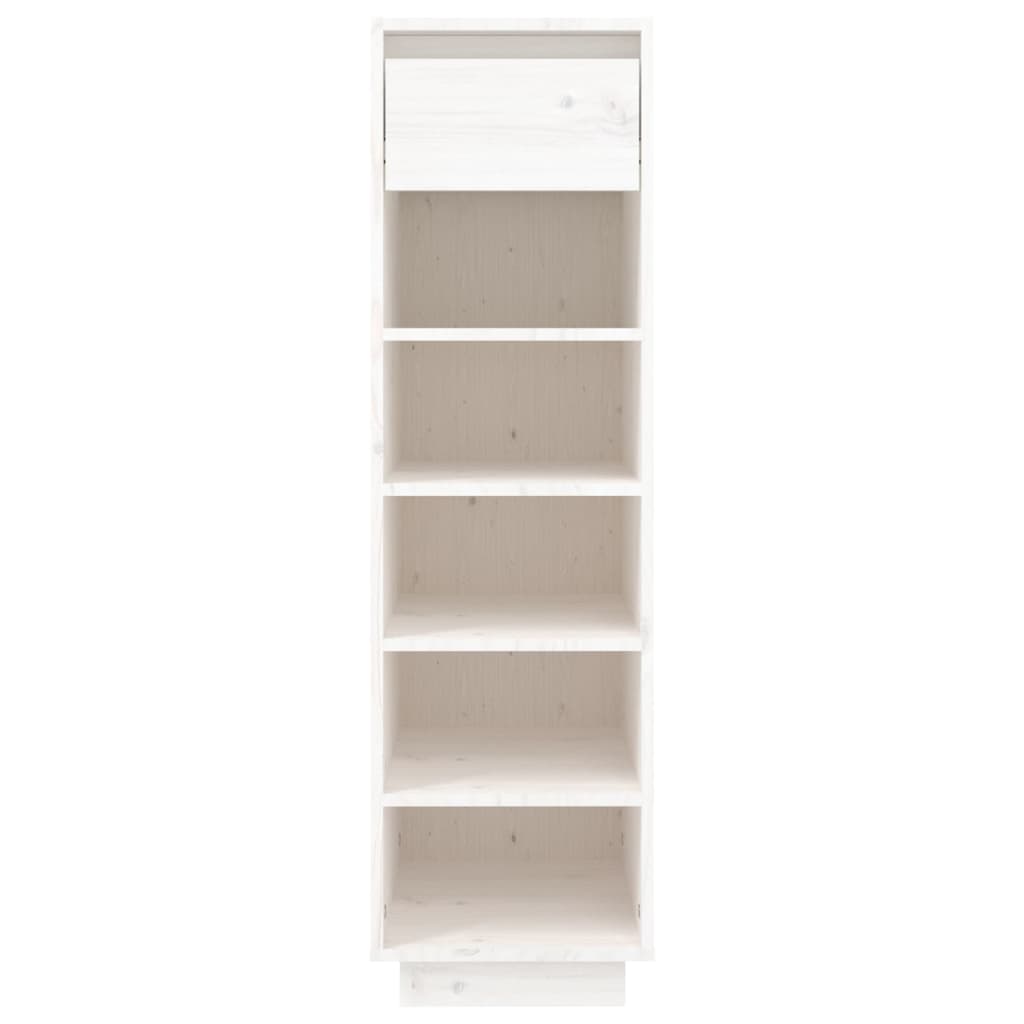 Vidaxl schoenenkast 30x34x105 cm massief groenhout wit