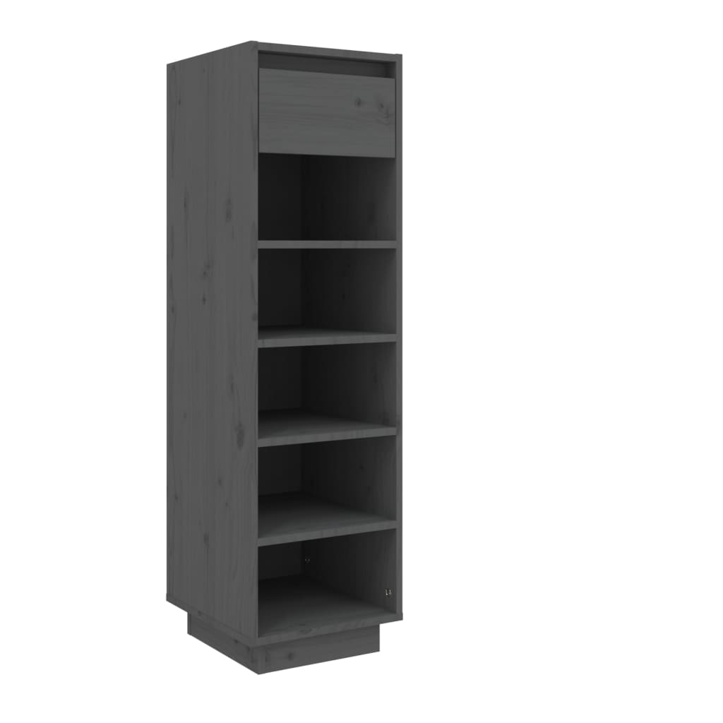 Vidaxl schoenenkast 30x34x105 cm massief groenenhout grijs