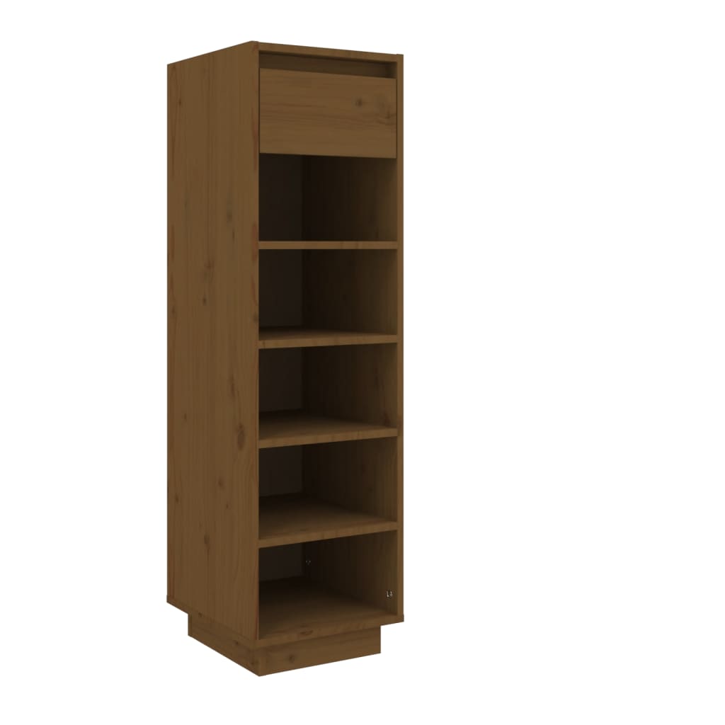 Vidaxl schoenenkast 30x34x105 cm massief groenhout honingbruin