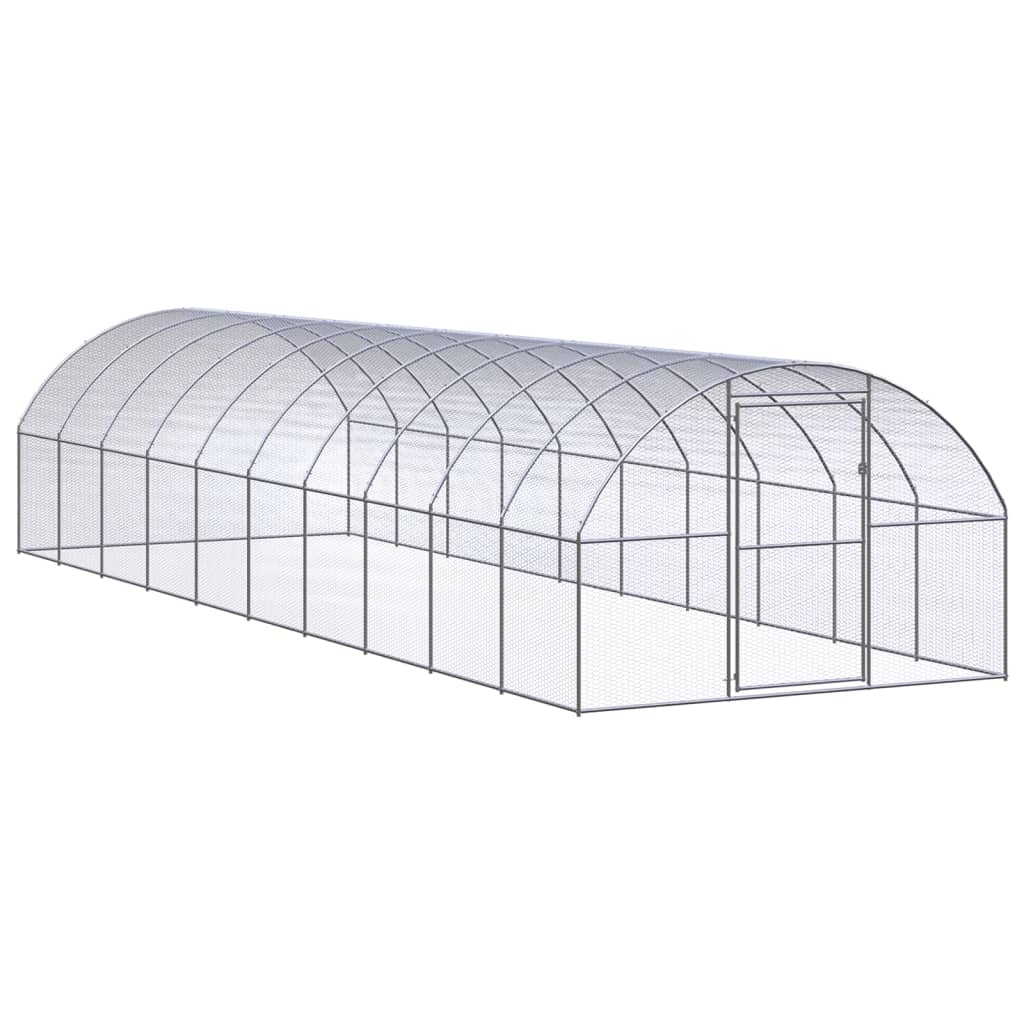 VidaXL Kippenren 3x10x2m gegalvaniseerd staal