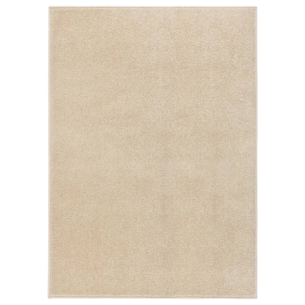 VidaXL Vloerkleed kortpolig 140x200 cm beige