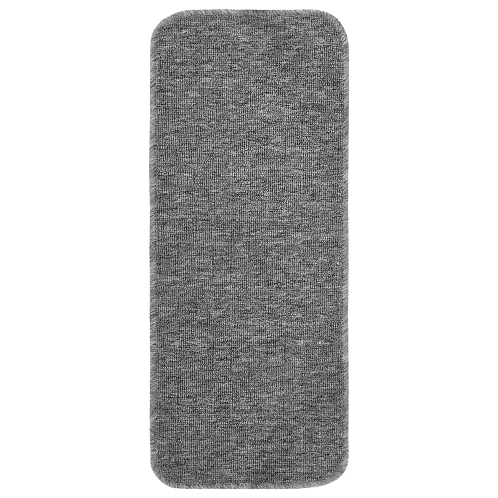 Vidaxl trapmatten 15 st antislip rechthoekig 60x25 cm grijs