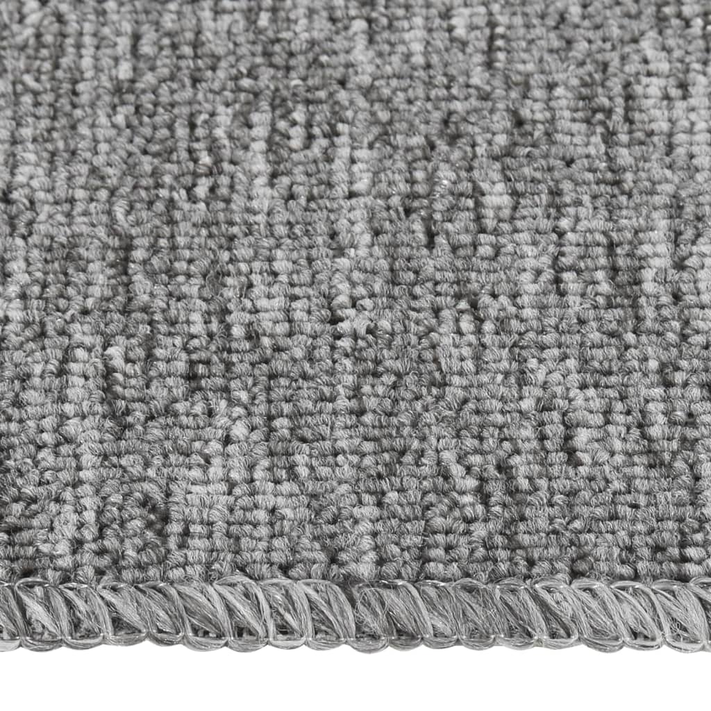 Vidaxl trapmatten 15 st antislip rechthoekig 75x20 cm grijs