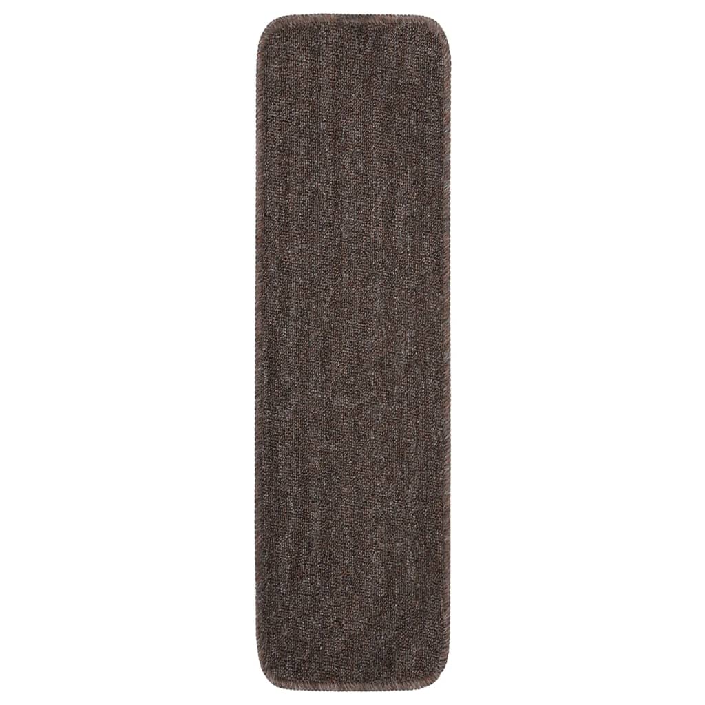 Vidaxl trapmatten 15 st antislip rechthoekig 75x20 cm bruin