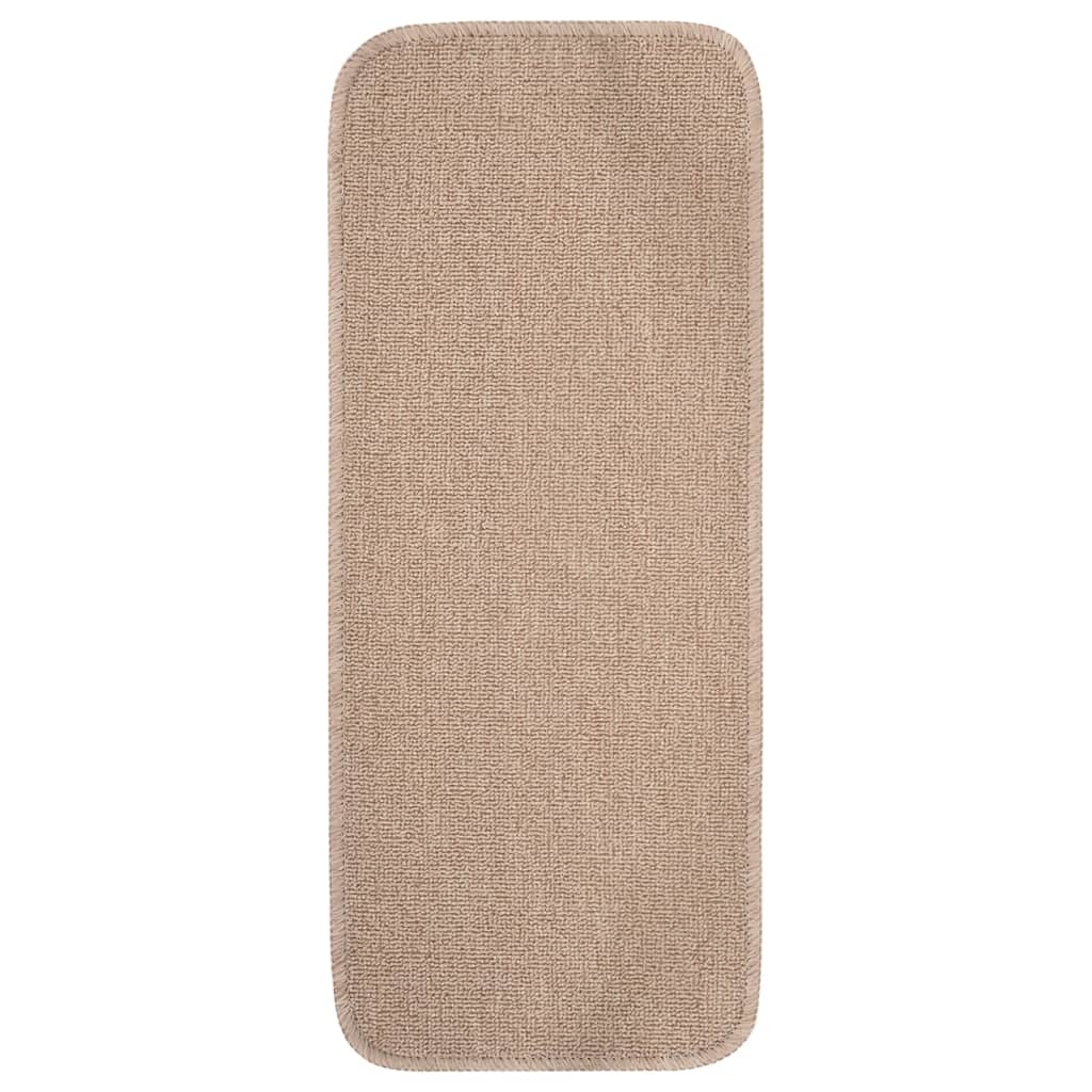 Vidaxl trapmatten 15 st antislip rechthoekig 60x25 cm beige