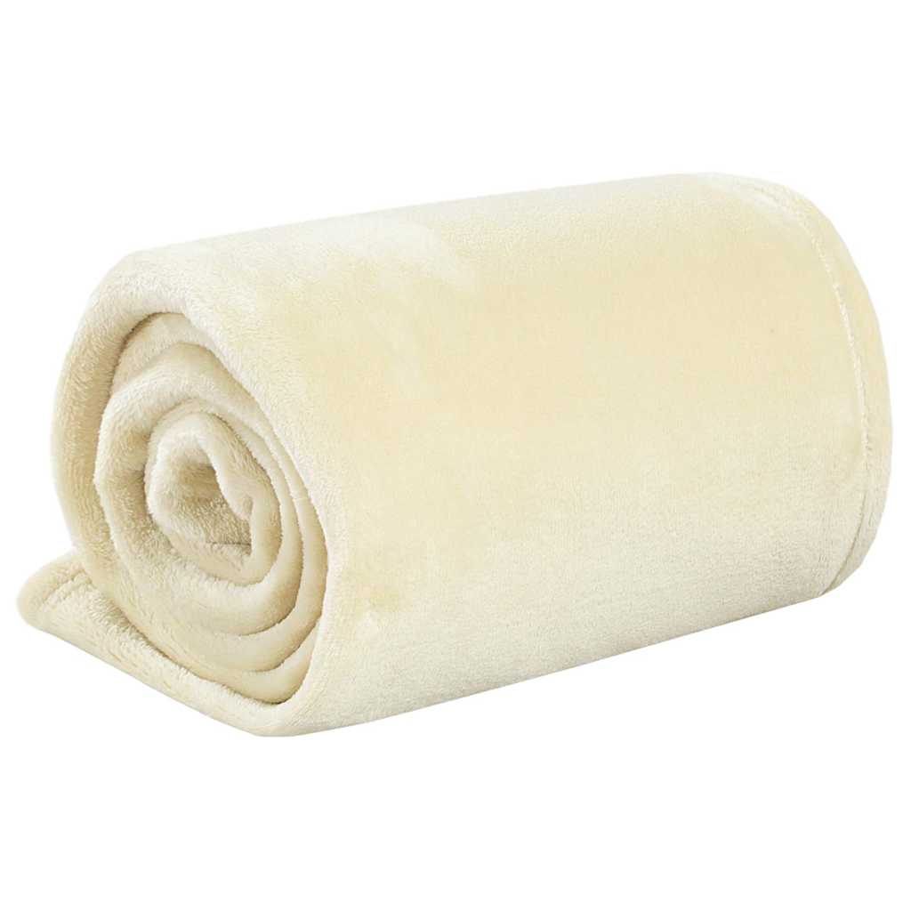 Vidaxl deken 150x200 cm polyester crèmekleurig