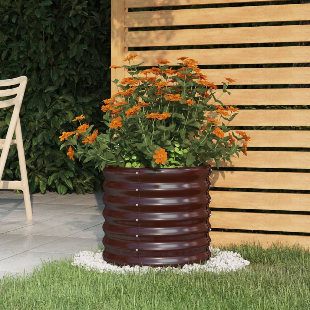 Vidaxl plantenbak 40x40x36 cm poedercoat staal bruin