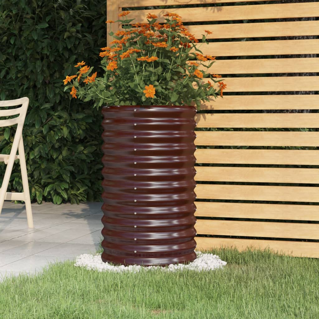 Vidaxl plantenbak 40x40x68 cm poedercoat staal bruin