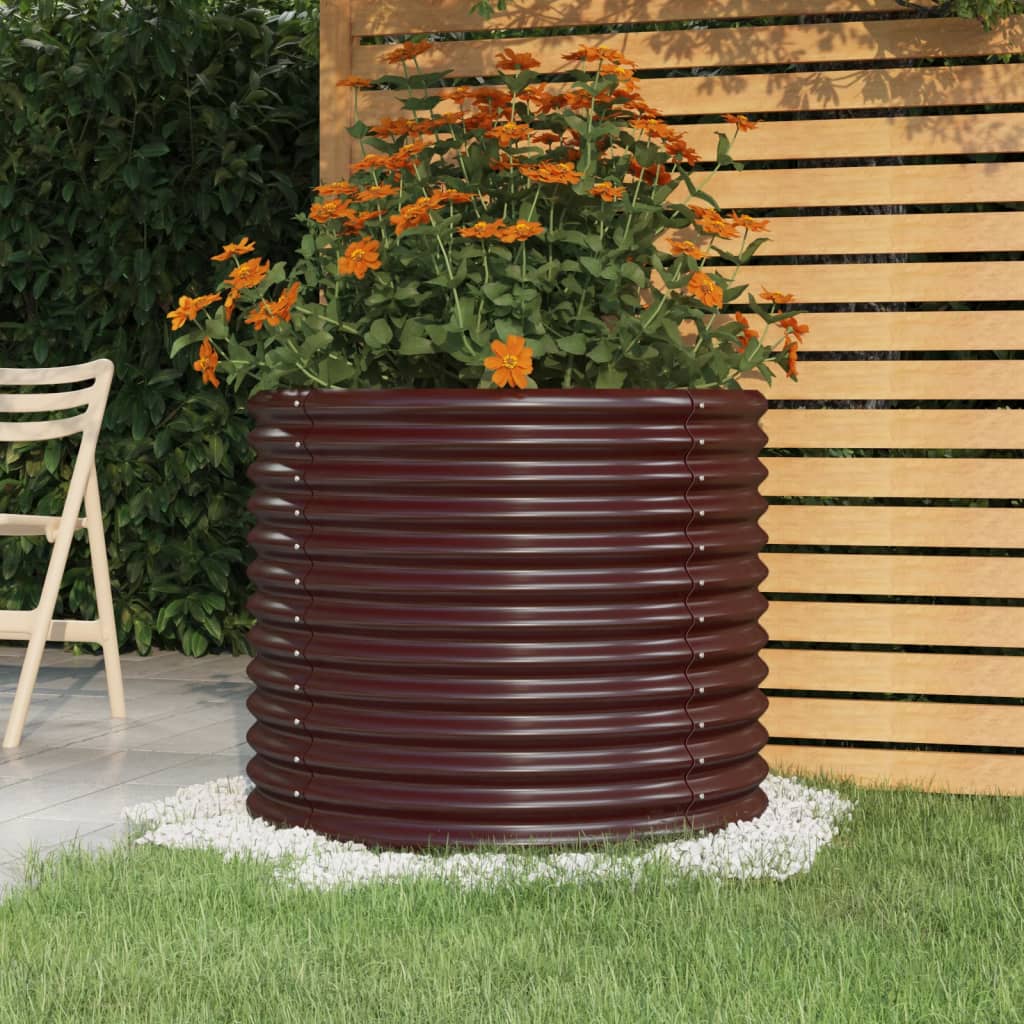 Vidaxl plantenbak 80x80x68 cm poedercoat staal bruin