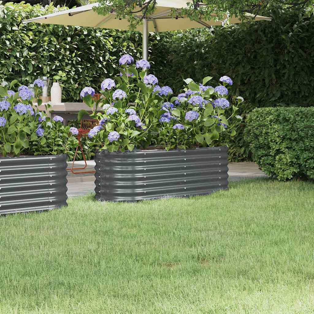 Vidaxl plantenbak 114x40x36 cm gegalvaniseerd staal antracietkleurig