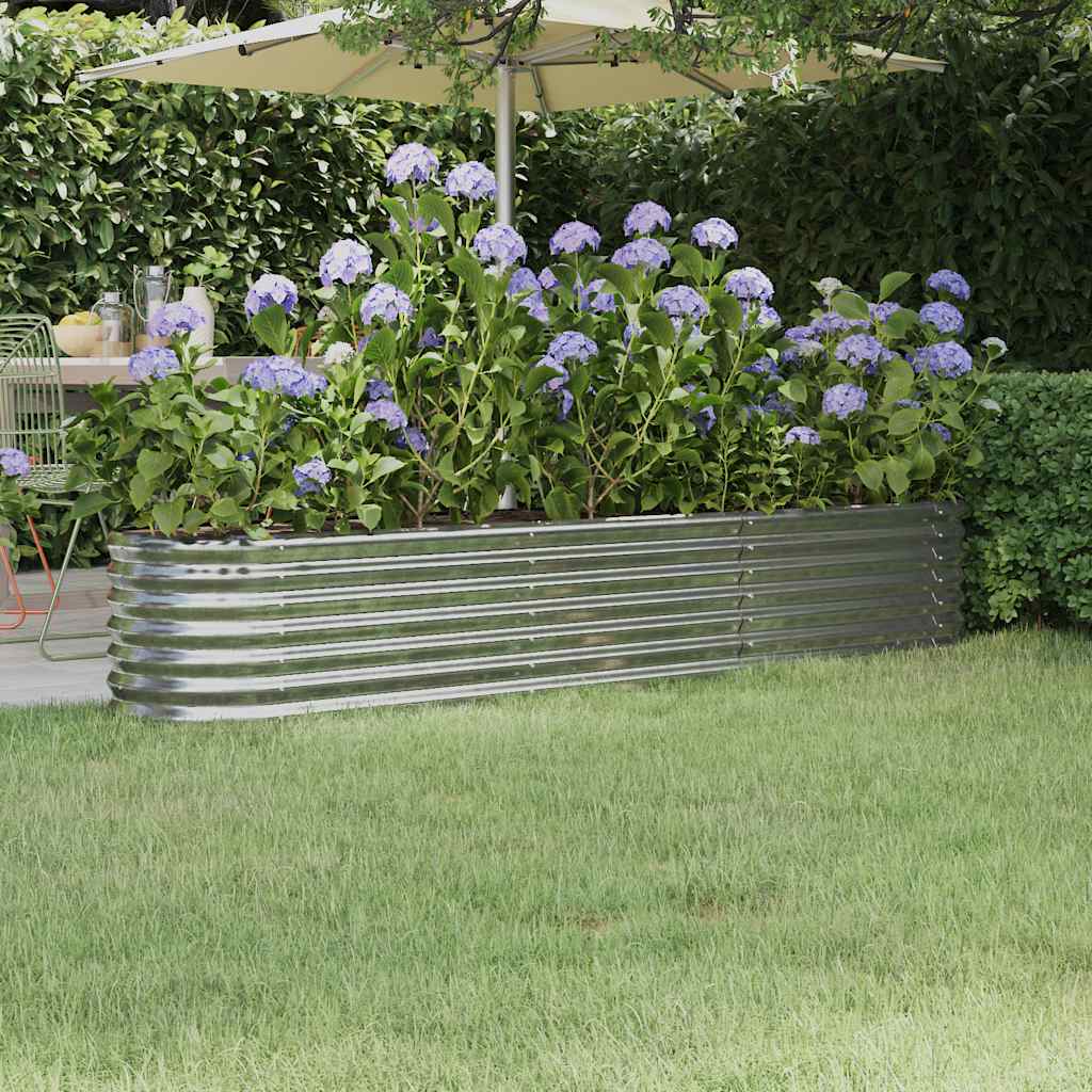 Vidaxl plantenbak 224x40x36 cm gegalvaniseerd staal zilverkleurig