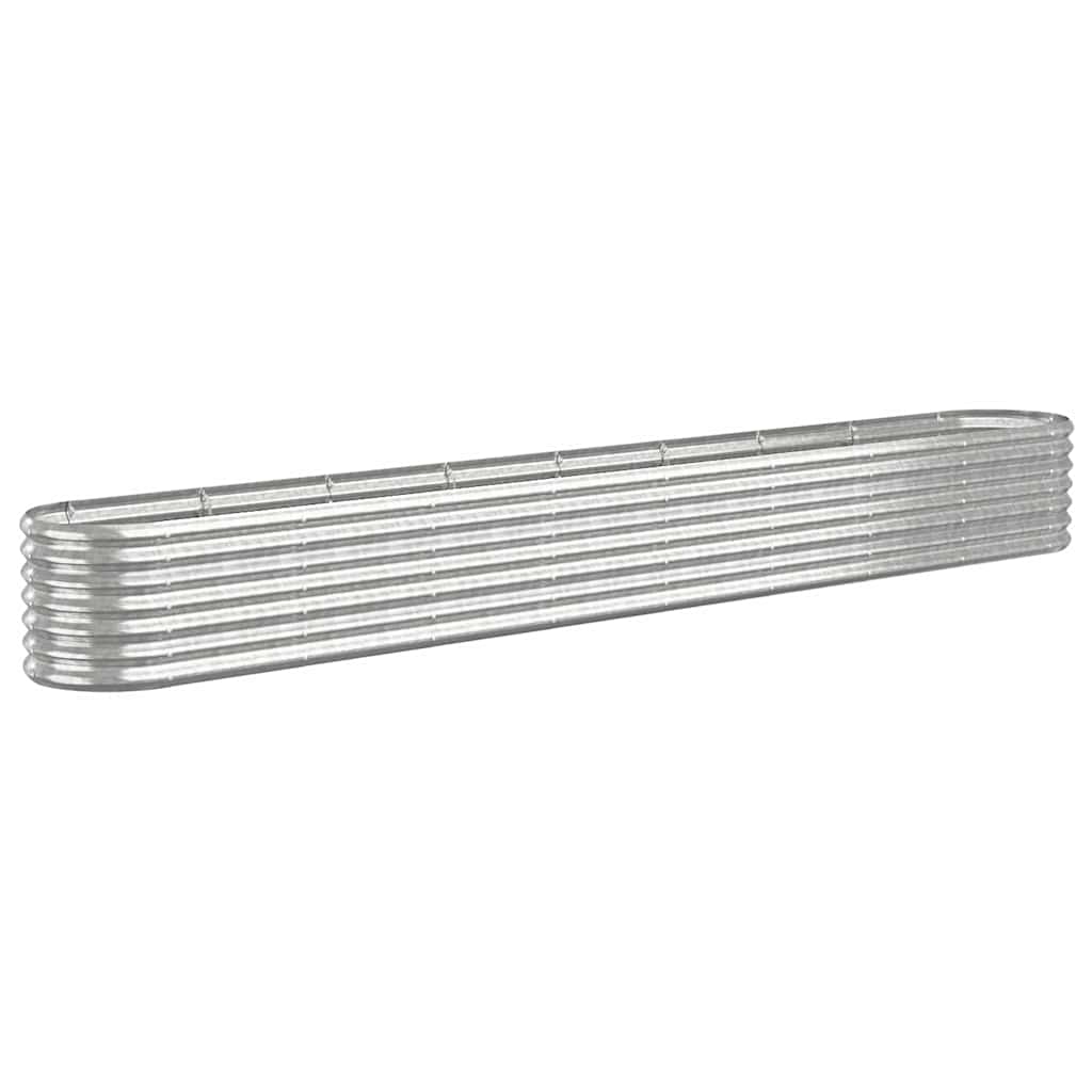 Vidaxl plantenbak 332x40x36 cm gegalvaniseerd staal zilverkleurig