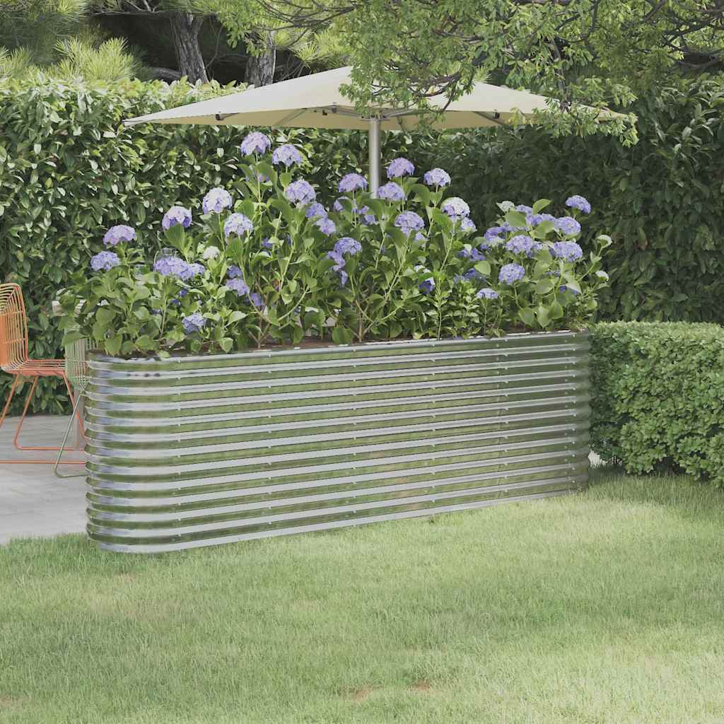 Vidaxl plantenbak 224x40x68 cm gegalvaniseerd staal zilverkleurig