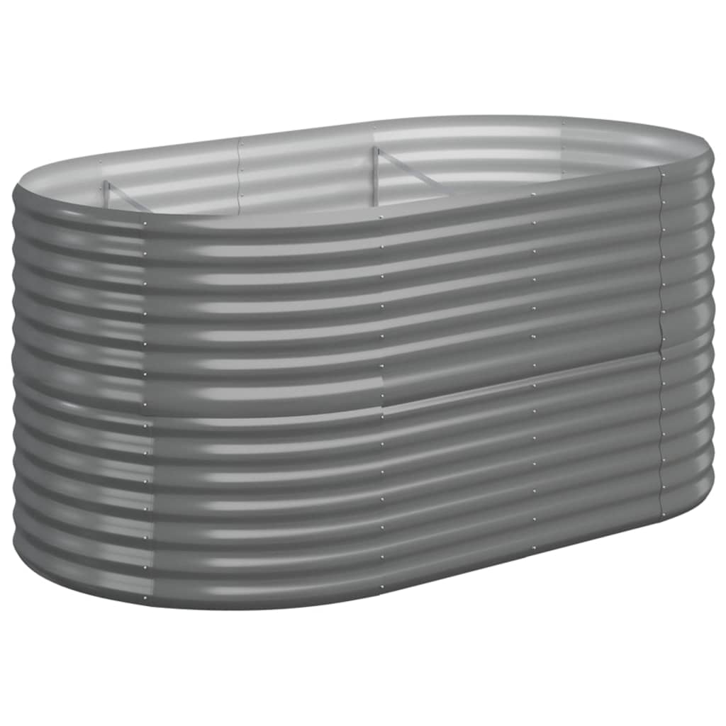 Vidaxl plantenbak 152x80x68 cm gegalvaniseerd staal grijs