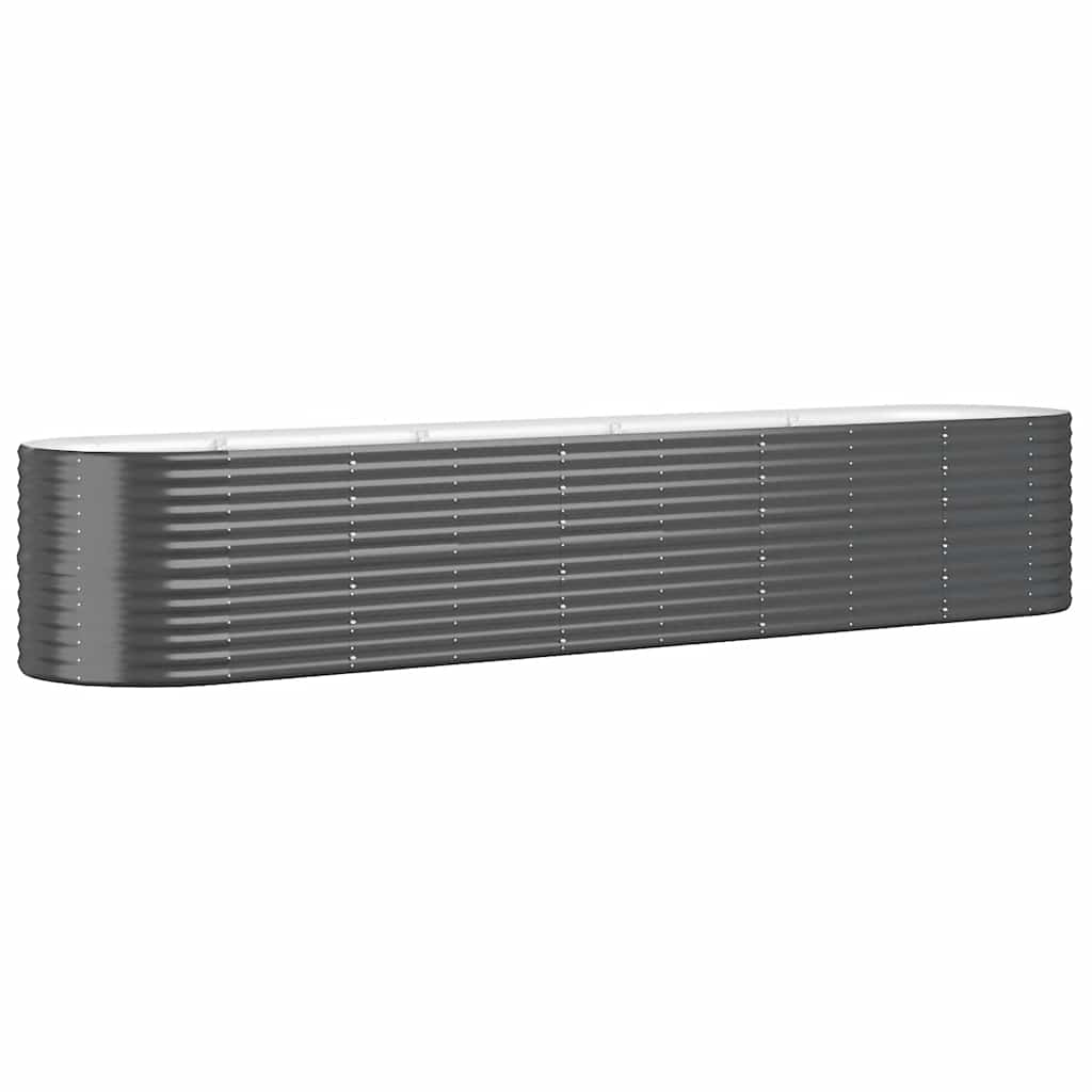 Vidaxl plantenbak 368x80x68 cm gegalvaniseerd staal antracietkleurig