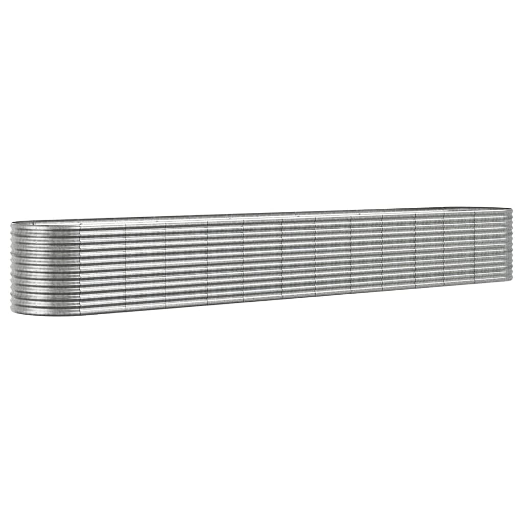 VidaXL Plantenbak 512x80x68 cm gepoedercoat staal zilverkleurig