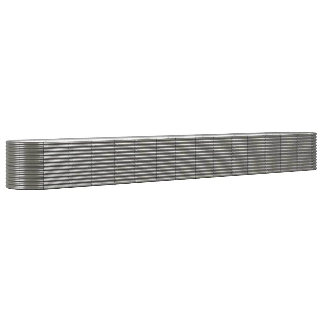 VidaXL Plantenbak 620x80x68 cm gepoedercoat staal grijs